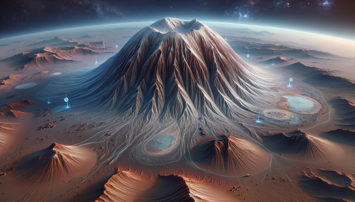 Mars Reveals Everest-Sized Volcano with Subsurface Ice